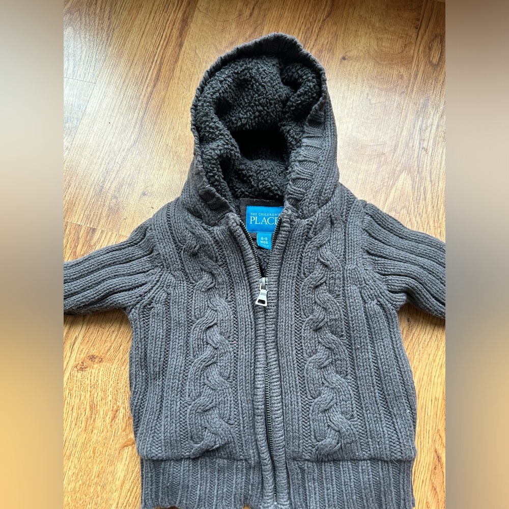 The Children’s Place cable knit zip up sweater jacket 6-9 months